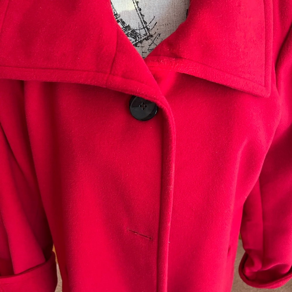 Jm Collection, Red Button, Coat With Pockets - image 2